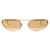 Alexander Mcqueen Óculos de sol com armação metálica olho de gato dourado  ref.1376096