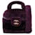 Vanity Petite trousse de toilette en peau de mouton matelassée violette Chanel Fourrure  ref.1376240
