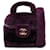 Vanity Neceser pequeño de piel de oveja acolchado morado Chanel Púrpura  ref.1376240