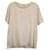Camiseta de algodón color crema con logo bordado en la espalda de Saint Laurent Blanco Crudo  ref.1376262