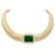 inconnue Vintage tubogas necklace, yellow gold, emerald, diamonds.  ref.1376570