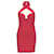 Herve Leger Robe moulante à col licou en polyester rouge  ref.1376747