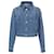 Timeless Jaqueta Chanel com logotipo detalhado e botão frontal em jeans azul John  ref.1376750