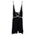Saint Laurent Mini vestido embelezado com decote em V em chiffon preto  ref.1376764