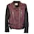 Giubbotto moto bicolore IRO in pelle bordeaux e nera Bordò  ref.1376768