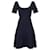 Herve Leger Scooped Neck Dress in Navy Wool Blue Navy blue  ref.1376773