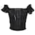Classique Blouse à volants à épaules dénudées Chanel en coton noir  ref.1376786