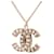 Chanel Goldene CC-Halskette Silber Metall  ref.1376984