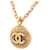 Chanel Collar de monedas CC bañado en oro Dorado  ref.1376991