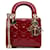 Dior Rosso Mini Vernice Cannage Lady Dior Pelle Pelle verniciata  ref.1377107