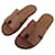 Hermès NEW HERMES SHOES IZMIR SANDALS H041141ZH 42 BROWN LEATHER MULES SHOES  ref.1377832