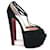 Christian Louboutin Talitha Schwarze Wildleder-T-Riemen-Plateausohlen Schweden  ref.1377926