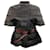 Autre Marque Brunello Cucinelli Chaqueta acolchada de cuero negra de manga corta con cinturón Negro  ref.1379014