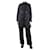 Moncler Abrigo negro con ribete de volantes y capucha - talla UK 42 Poliéster  ref.1379286