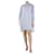 Sacai Mini-robe chemise en popeline rayée bleue et crêpe de Chine plissée - taille UK 8 Coton  ref.1379305