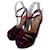 AQUAZZURA Sandales T.EU 41 Velours Bordeaux  ref.1380457