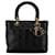 Dior Cannage mediano de piel de cordero negro Lady Dior Cuero  ref.1380851
