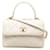 Trendy CC Chanel Aba pequena em pele de cordeiro branca na moda CC Branco Couro  ref.1380894