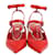 Valentino – Rote Slingback-Pumps mit Kette Leder  ref.1381220