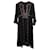 Isabel Marant Clayne besticktes Kleid aus schwarzer Seide-Baumwolle  ref.1381352