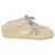 Golden Goose Superstar Sabot Distressed Glittered Shearling Slip-On Sneakers in White Wool  ref.1381362