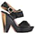 Chloé Chloe Platform Heels in Black Leather and Wood  ref.1381387