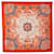 Hermès Foulard En Soie Azulejos Orange Tissu  ref.1381462