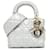 Dior Mini cuir d'agneau argenté Cannage Lady Dior  ref.1381508