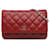 Wallet On Chain Carteira Chanel Red Classic em pele de cordeiro com corrente Vermelho Couro  ref.1381519