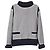 Zweifarbiger Rollkragenpullover von Chanel aus blauer Wolle