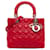 Dior Red Medium Lambskin Cannage Lady Dior Leather  ref.1381959