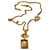 Chanel Lange Halsketten Grau Gold hardware Vergoldet  ref.1382032