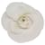 Broche de flores CHANEL Lona Blanco CC Auth am6242 Lienzo  ref.1382324