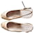 Sapatos de salto aberto Chanel vintage, cor nude, tamanho 37,5 Bege Camelo Couro  ref.1382431