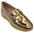 Autre Marque Tod's Gold Metallic Patent Leather Loafers Golden  ref.1382758