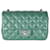 Classique Mini sac à rabat rectangulaire en cuir d'agneau matelassé vert foncé Chanel  ref.1382826