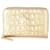 Porte-cartes zippé en cuir de veau embossé croco métallisé doré Chanel Or blanc  ref.1382834