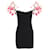 Mini-robe Attico à détails de plumes en polyester noir  ref.1382884
