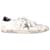Golden Goose Superstar Distressed Glittered Sneakers in White Leather   ref.1382911
