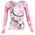 Emilio Pucci Blusa estampada con cuello en V en seda rosa  ref.1382914