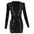 Vestido ajustado con detalle de cordones y punto elástico de Balmain en viscosa negra Negro Fibra de celulosa  ref.1382956