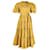 Ulla Johnson Agathe Tiered Wrap Midi Dress In Camel Cotton Yellow  ref.1382961