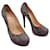 Christian Louboutin Taupe Leather Bianca Platform Pumps Heels Size 38.5 Grey  ref.1382987