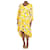 Diane Von Furstenberg Robe midi portefeuille fleurie Eloise jaune - taille L Soie  ref.1383008