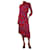 Autre Marque Robe midi rouge imprimée florale à épaules dénudées - taille UK 6 Soie  ref.1383058