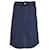 See by Chloé Raw-Edge Trim Knee-Length Skirt in Blue Cotton  ref.1385963