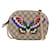 Gucci Brown GG Supreme Butterfly Embroidered Camera Bag Leather Cloth Pony-style calfskin Cloth  ref.1386158