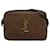 Yves Saint Laurent Bolso Lou Camera de piel y rafia tejida en marrón Castaño Marrón oscuro  ref.1386180