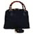 GUCCI Bamboo Hand Bag Suede 2way Navy 000 1274 0290 Auth 74230 Navy blue  ref.1386368