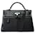 Hermès HERMES Kelly 40 Bag in Black Canvas - 101927 Cloth  ref.1387355